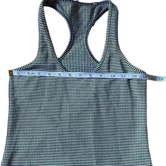 Lululemon Cool Racerback Tank Top Gingham Inkwell Size 4 - Picture 5 of 8